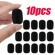 10pcs Headphone Microphone Sponge Covers, Suitable For Creative Amplifier Headset Microphone, Prevent Splash Noise And Reduce Noise