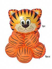 10 件、50 件/套丛林野生动物图案气球老虎狮子斑马鹿牛印花气球生日派对套装 - 彩色 - 查看 10
