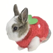 Ropa para conejos mascota, atuendo a prueba de frío en invierno para perros pequeños y conejitos bebés, suministros para exterior - Rojo - Ver 8