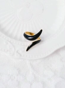 Mazuer 1 peça anel retrô vintage preto dourado moderno com design minimalista em formato de X e zircônia em formato de coração, adequado para formatura, dia das mães, presente de formatura, feriados, festas, uso diário, férias