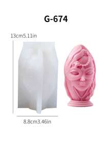 1 Khuôn silicon hình nữ thần hoa cúc, khuôn mặt 3D của người đẹp phương Tây, dùng cho nến, tượng sáp, nến thơm, đồ trang trí nghệ thuật bằng thạch cao, khuôn - Trắng - Xem 2