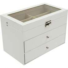 SHZICMY 3 Layer 18 Slots Eyeglass Sunglass Storage Watch Box Eyewear Accessories Display Glasses Storage Case Organizer (3 Layer 18 Slots,White) - 白色 - 查看 7