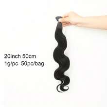 Body Wave Micro Loop Human Hair Extensions Healthy End Micro Link Micro Ring 50pcs Keratin Capsule Body Wave Natural Hair - Natural Black - View 7