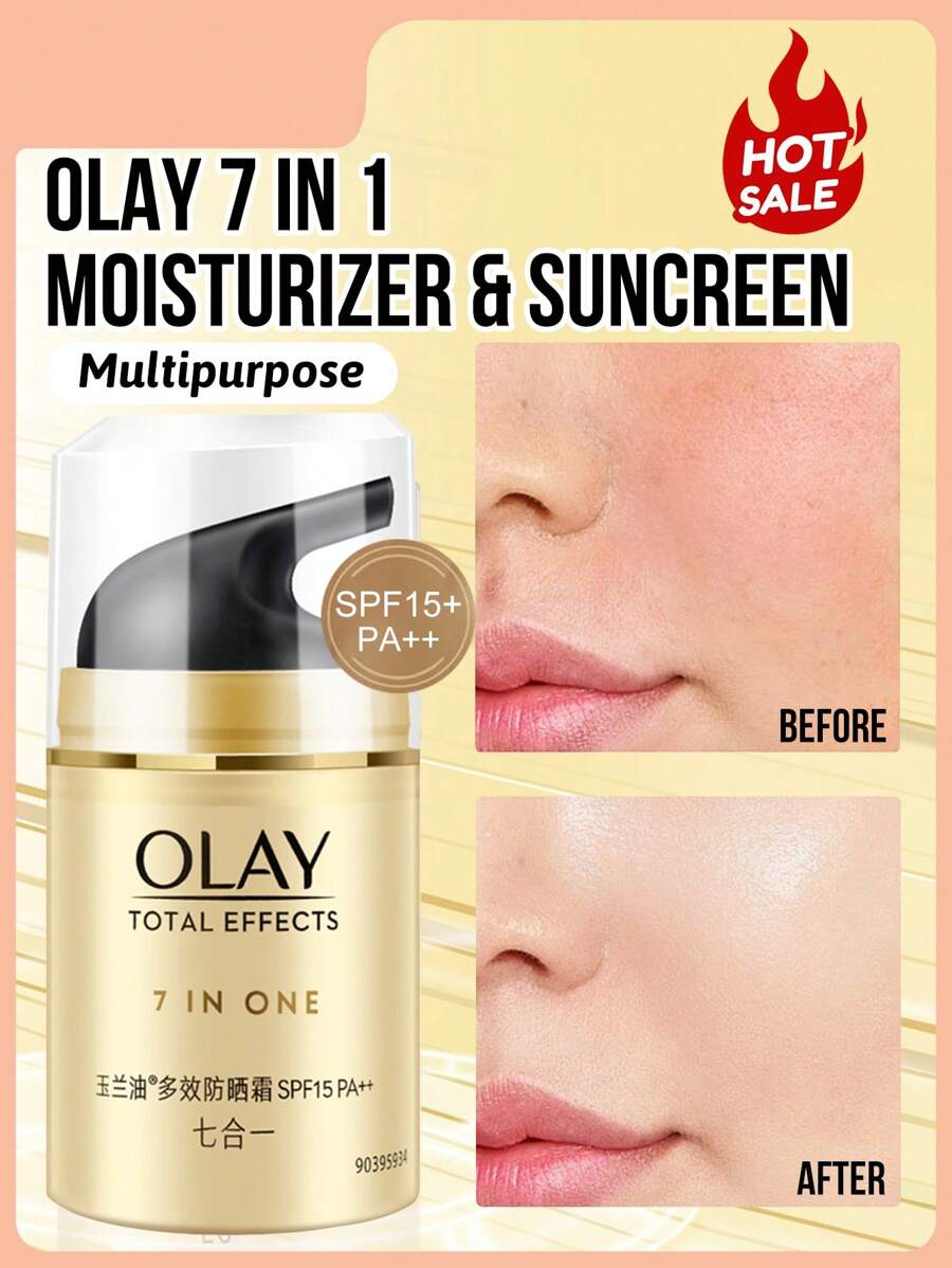 Olay 多功能保湿防晒霜，SPF15 PA++，50克/1.75盎司，有效抵御紫外线，轻盈乳霜配方，易于吸收，蕴含绿茶和维生素E精华 - 7合1多效日霜(SPF15) - 查看 1