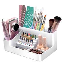 Flybok Nail Drill Holder, 28-Hole Nail Drill And Drill Bit ABS Storage Box, Nail Drill Bit Holder, Professional Nail Tools Nail Storage Box - trắng - Xem 1