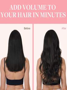 18~30 Inch Long Wavy Clip-In Hair Extensions, 7pcs/Set Thick Hair Pieces With Invisible Clips, Soft Synthetic Fiber, Black-Brown, For Women - Black Brown - View 6