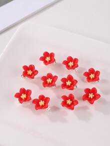 10 Cute Little Flower Hair Clips For Girls - Perfect For Parties And Holidays, Ideal For Gifts