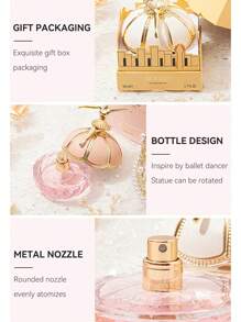 50ML/1.7FL.OZ 1 Piece Ballet Dancer Perfume, Fresh Floral&Fruity Notes For Women, Peach, Rose, Lemon, Blackcurrant, Amber Notes, Gift Set Eau De Toilette Spray For Women, Ideal Holiday Gift - 新鮮果香 - 查看 5