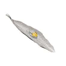 1pc Gold, Silver, Bronze, Green Long Leaf Metal Incense Stick Holder Plate, Rama Incense Burner - Gold - View 26