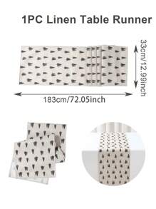 1 件圣诞亚麻桌旗桌布桌布，圣诞树图案圣诞快乐桌旗，圣诞节氛围装饰用品，节日桌面装饰，圣诞派对装饰，家居装饰，餐桌装饰，圣诞装饰，圣诞节，圣诞饰品