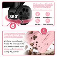 Hành lý xách tay Vali PC+ABS có bánh xe đôi, hành lý được hãng hàng không chấp thuận có khóa TSA, vali du lịch 20 inch, vali kéo, hành lý du lịch bền bỉ, xách tay - Hồng - Xem 5