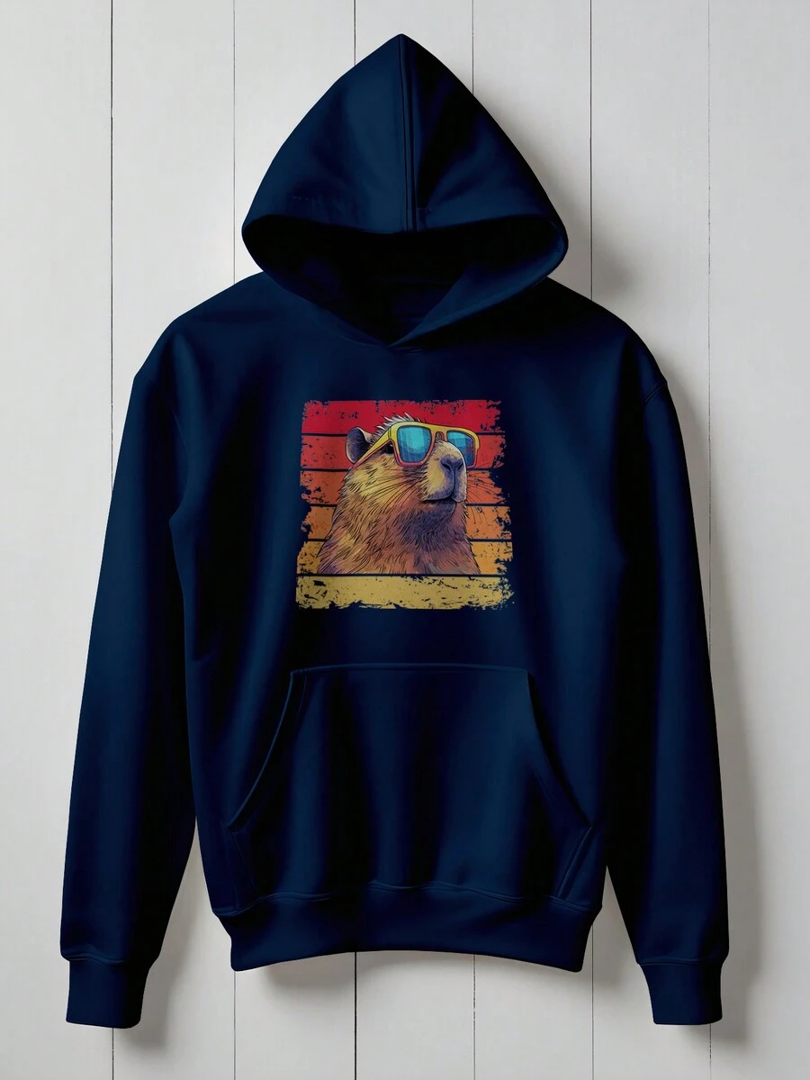 Sweatshirt Capybara Meme Cute Nature  2237 Flow Fx - Màu xanh hải quân - Xem 1