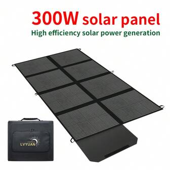 Pannello solare pieghevole Caricatore solare da 300 W Efficienza di conversione ad alta potenza Caricatore portatile al 22% Pannello solare Alimentatore di emergenza per esterno da campeggio