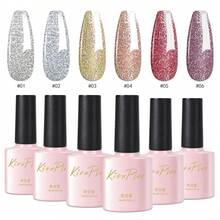 KiraPlan 1 件装 10ML 指甲油 6 色粉色紫红色闪光凝胶指甲油套装反光闪光指甲浸泡液女士家居沙龙美甲 DIY 圣诞节万圣节 - 彩色 - 查看 16