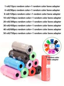 Bolsas para desechos de mascotas a prueba de fugas - 1/6/8/10/20/30/40/50 rollos | Gruesas, con control de olores para una limpieza higiénica de alimentos y mascotas - Multicolor - Ver 2
