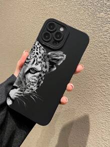 1 pièce Étui de téléphone antichute doux avec motif léopard compatible avec iPhone