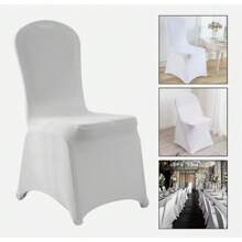 50Pcs Chair Covers Spandex Lycra Universal Slipcovers Dining Chair Cover Wedding Party - 50pcs White - View 3