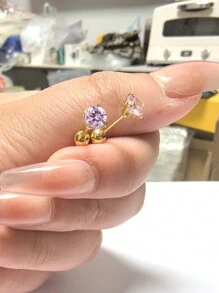 6 件/套女士不锈钢耳骨耳钉