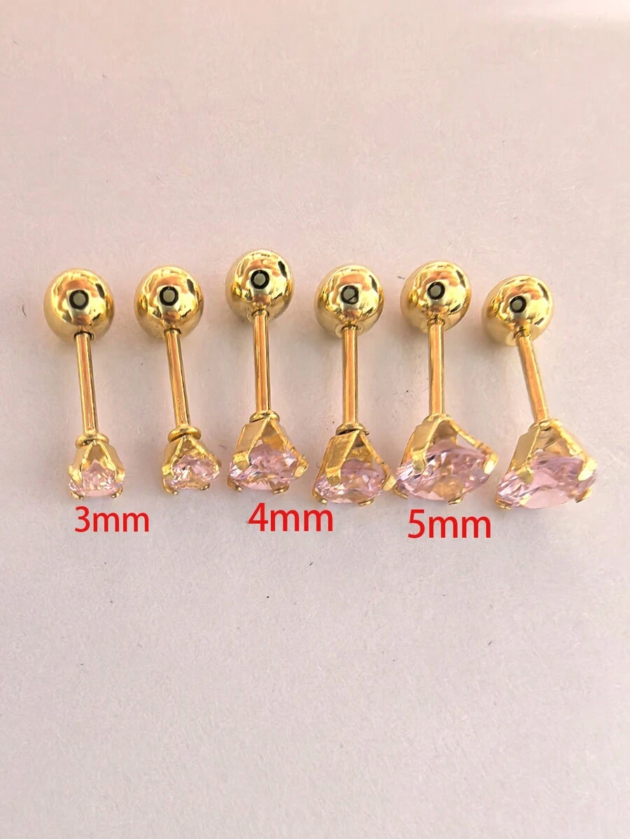 6 件/套女士不锈钢耳骨耳钉