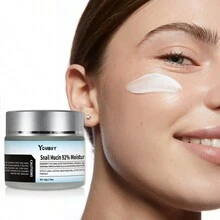 Youbuy 50g - Kem dưỡng ẩm mặt chiết xuất từ 92% dịch nhầy ốc sên, nuôi dưỡng, cấp nước, làm săn chắc da chảy xệ - Bạc - Xem 7