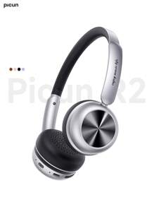 Picun Picun R2 Wireless Headphone, Wireless V5.4 For Stability & Speed Of Connection, Dual Connection, Smart App Control, Anti-Leakage Mode, Soft & Ergonomic Design, 100Hrs Long Battery Time, Stylish Vintage Appearance
