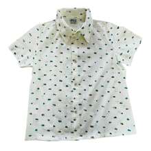 Children's Short Sleeve Printed Dress Shirt - REF 1362 - 米色 - 查看 2