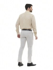 Men's 2-Piece KIT - Gray Fine Sports Twill Trousers And Beige Premium Linen Dress Shirt - Nhiều màu - Xem 2