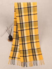 Khăn choàng cổ kẻ caro cổ điển dành cho cả nam và nữ, mọi mùa, quà tặng bạn trai, quà tặng sinh nhật, len nguyên chất, khăn choàng ấm áp, hai mặt cao cấp, phong cách Hàn Quốc, khăn choàng nhiều màu sắc bằng vải cashmere giả cho nữ, dày và ấm áp thường ngày - Nhiều màu - Xem 6