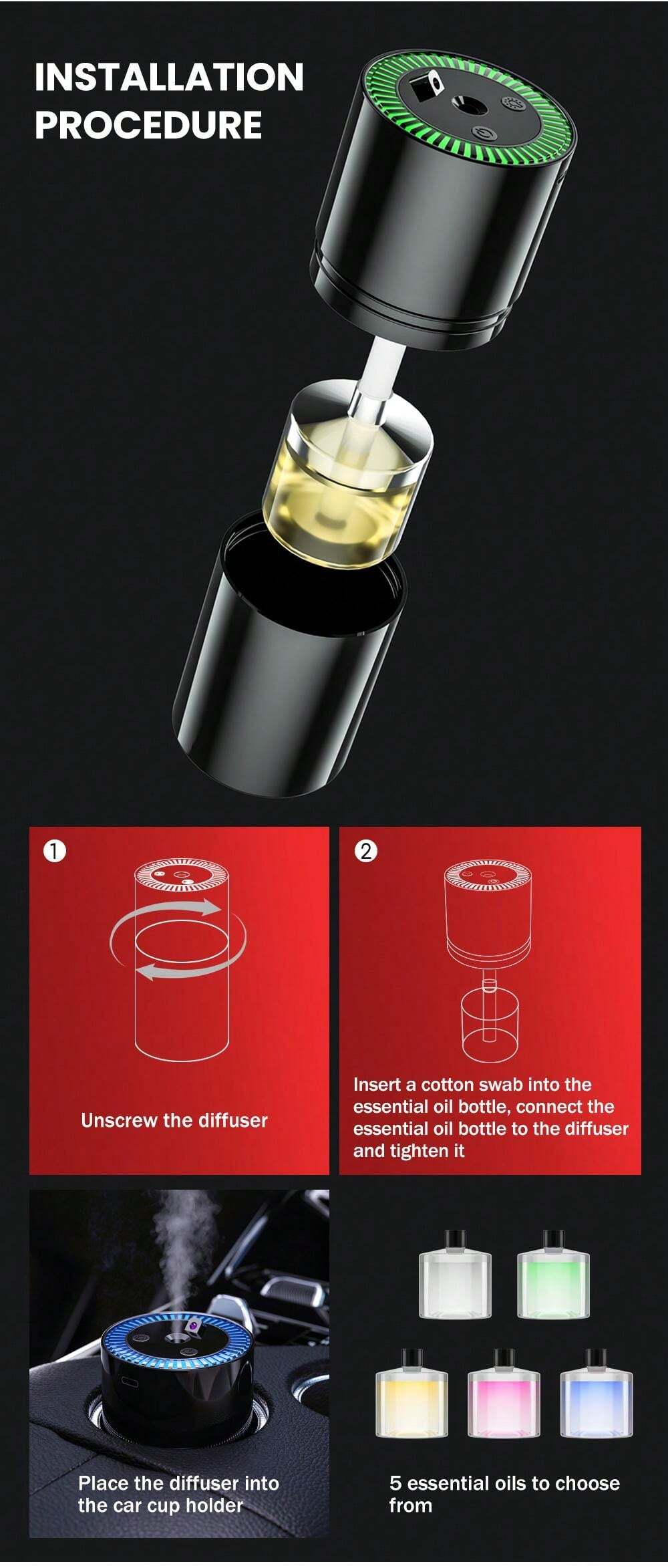 MultiFragrance 50ml Desktop Electric Air Freshener Fashionable Style