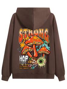 Áo khoác gió thoải mái in hình nấm nhiều màu thời trang thu đông mới cho nam, thích hợp cho du lịch, nghỉ dưỡng và cắm trại ngoài trời - Cà phê nâu - Xem 2