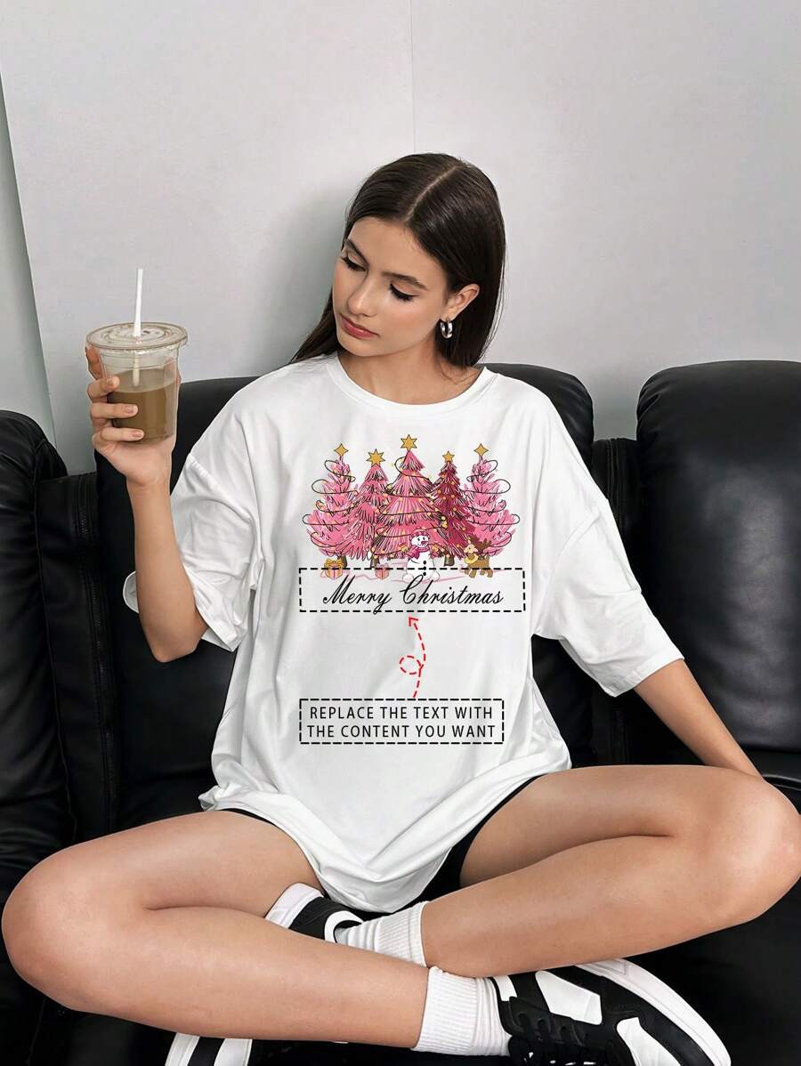 Customizable Women Plus Size T-Shirt - Add Your Text And Graphics (Family Photo With Nickname) To Design Your Personalized Plus Size Printed T-Shirt - White - View 1