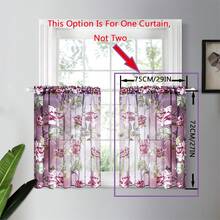 3 chiếc rèm cửa nhà bếp in hoa hồng tím phong cách nông thôn thanh lịch - Trang trí nhà cửa, dễ lắp đặt - Màu tím - Xem 11