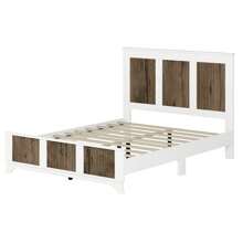 MERAX 4-Pieces Bedroom Sets, Queen Size Farmhouse Platform Bed With Wooden Strip Decoration, Storage Nightstand And Dresser With Metal Handle - 白色 - 查看 5
