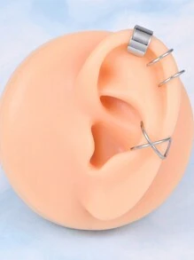 3/6/12 chiếc khuyên tai bằng thép không gỉ kẹp sụn xoắn giả, khuyên tai quấn môi giả không xỏ khuyên, có thể điều chỉnh dành cho phụ nữ - Nhiều màu - Xem 8