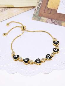 1 件哥特式风格优雅多层吊坠手链，带有邪眼、水钻、心形和恶魔之眼装饰，适合女性休闲和派对穿着 - 網球手鍊 - 查看 11