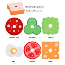 Wooden Realistic Hamburger Sandwich Stacking Toy Set, Food Cutting Play Kitchen Cookware Play Set, Christmas Gift For Kids - Hamburger Sandwich - View 12
