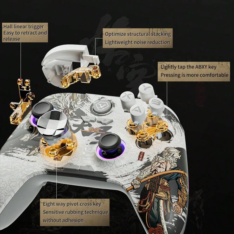 Black mythic wukong game controller vibration sense programmable