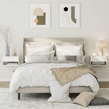 Floating Nightstand, Small Modern Floating Nightstand With Drawer, Floating Shelves For Bedroom, Bathroom, White - 白色 - 查看 6