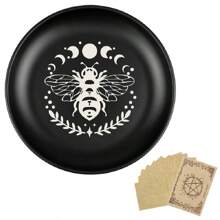 Đĩa thép không gỉ hình mèo đen 5,5in, Đế nến kim loại, Đĩa thép pha lê, Đĩa thiền nghi lễ, Khay đựng thảo mộc, Đĩa trang trí - Nhiều màu - Xem 8