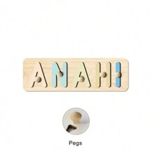 Early Learning For Boy Or Girl, Toddler Name Puzzle, Custom Puzzle For Kids, Ideal For Preschool Learning, Personalized Name Puzzle, Wooden Alphabet Puzzle, Wooden Puzzle, First 1st Birthday Gifts, Personalized Gifts, Birthday Gift, Anniversary Gift, Halloween Thanksgiving Gifts Gifts(Blue Brown)Baby Shower Family Decorations Gifts Winter Eve Gifts Back To School Winter Gift Ideas Boy Girl Valentine's Day - Blue Brown With Nails - View 8