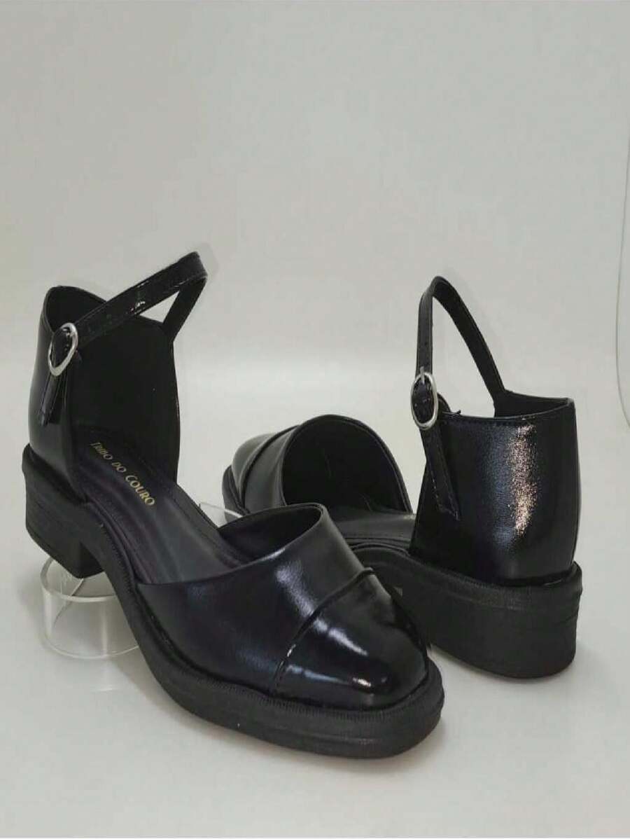 Women's Mary Jane Shoes Round Toe With Comfortable Back Fashion Lightweight Non-Slip - Black - View 1