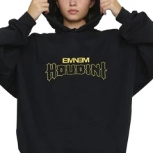 Men's Hoodie Eminem Houdini Rap Street Urban Fashion - 黑色 - 查看 1