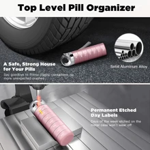 Hộp đựng thuốc du lịch bằng kim loại, Hộp đựng thuốc hàng tuần chống thấm nước di động, Hộp đựng hợp kim nhôm lớn, Hộp đựng thuốc hàng ngày trong 7 ngày cho Vitamin, Dầu cá, Thực phẩm bổ sung, Hộp đựng thuốc Hộp đựng thuốc du lịch Hộp đựng thuốc Hộp đựng thuốc Hộp đựng đồ dùng du lịch cần thiết - Hồng - Xem 4