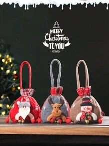 Túi quà trang trí Giáng sinh, Túi quà, Hộp đựng táo đêm Giáng sinh, Túi xách, Hộp đựng kẹo, Bình yên - Nhiều màu - Xem 9