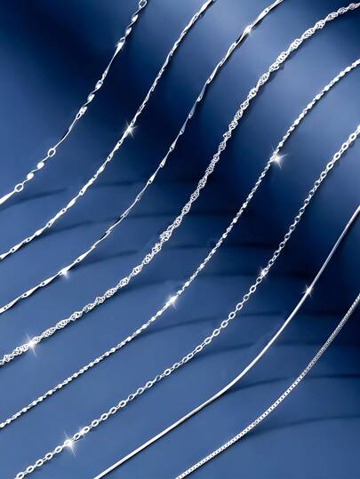 Collana in argento sterling 925 - design minimalista e di stile, adatta per uso quotidiano e come regalo, lunghezza regolabile (40-60 cm), perfetta per il lavoro o occasioni speciali