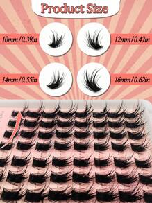 Rikuaild 64pcs Soft & Fluffy Individual Lash Extensions, DIY Dramatic Thick Messy Lash Effect, Moisturizing Lash Makeup - D - View 6