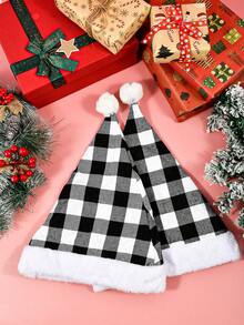 Sombreros navideños, sombreros a cuadros navideños, sombreros de utilería para fotografía navideña, sombreros decorativos navideños - Multicolor - Ver 3