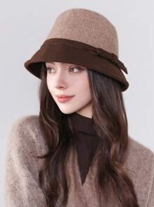 1 pieza Sombrero de estilo Cloche para mujer, gorra tipo parisino vintage elegante inspirado en la moda francesa, apta para el uso diario, eventos y paseos, Día de San Valentín - MM1896 - Ver 5