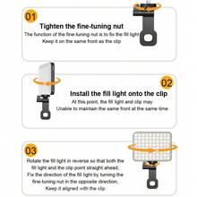 Selfie Light 80 LED Portable Clip For Phone Fill Light Rechargeable 2200mAh Clip On Light, 3 Light Modes Camera Lighting For Phone, Webcam, Photo, Makeup - màu đen - Xem 10