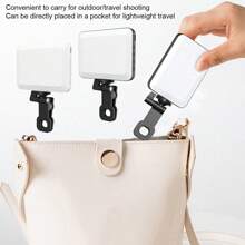 Selfie Light 80 LED Portable Clip For Phone Fill Light Rechargeable 2200mAh Clip On Light, 3 Light Modes Camera Lighting For Phone, Webcam, Photo, Makeup - màu đen - Xem 9
